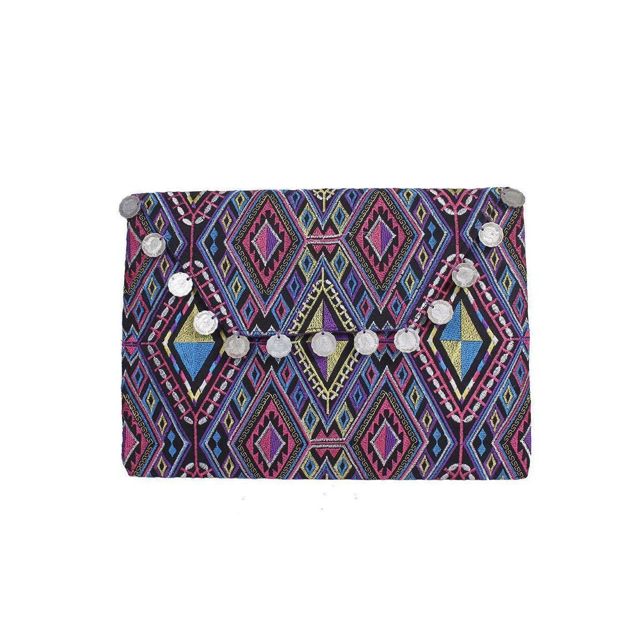 Hmong Embroidered Carnival Coin Clutch | iPad Bag - Thailand