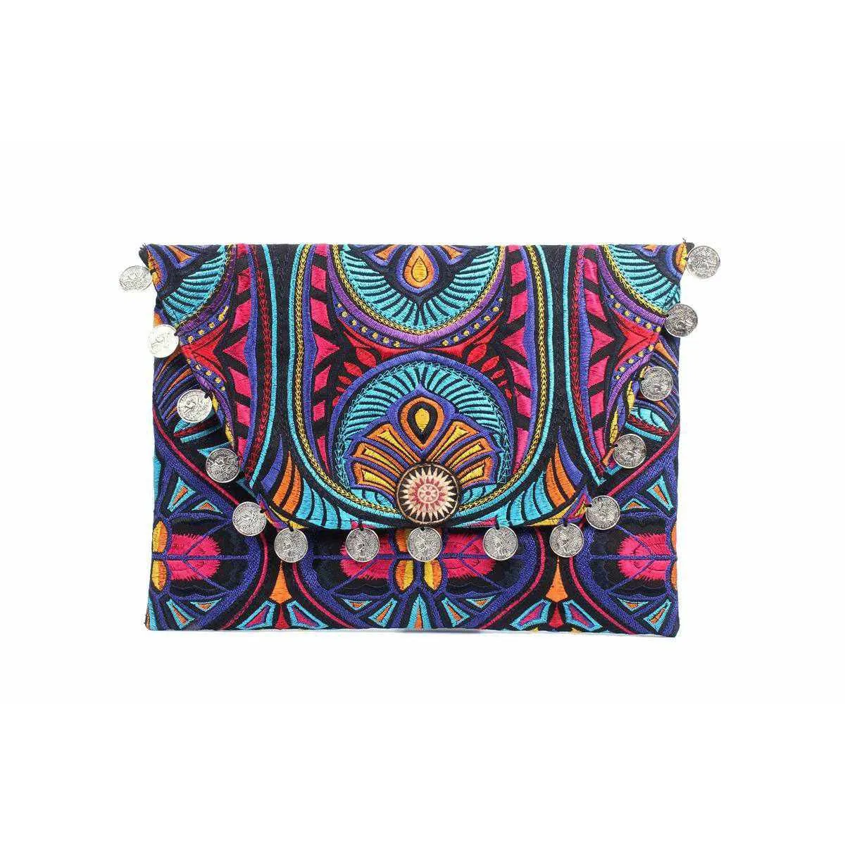 Hmong Embroidered Carnival Coin Clutch | iPad Bag - Thailand