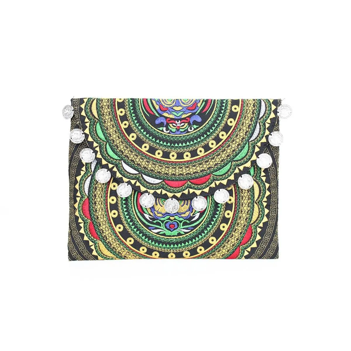 Hmong Embroidered Carnival Coin Clutch | iPad Bag - Thailand