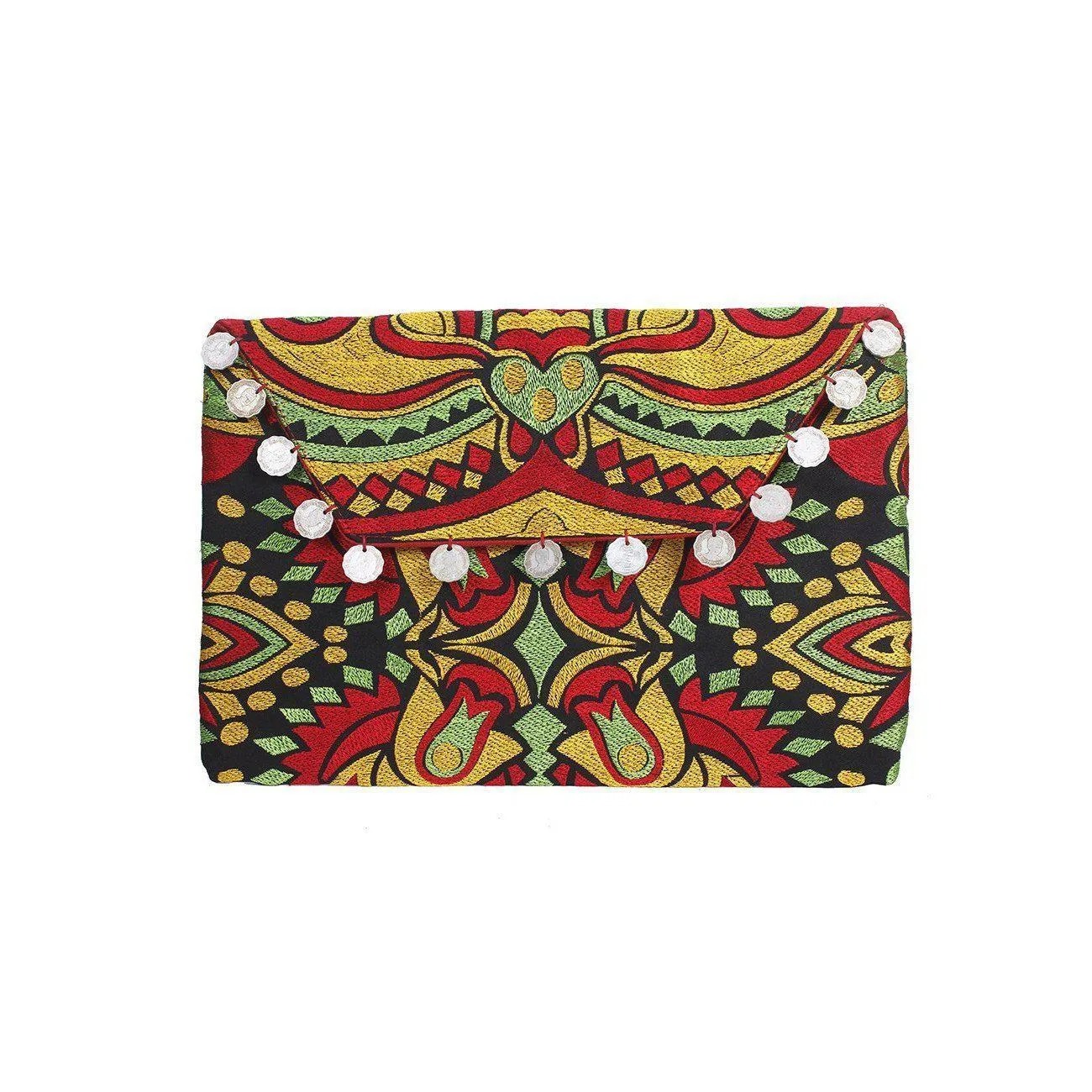 Hmong Embroidered Carnival Coin Clutch | iPad Bag - Thailand