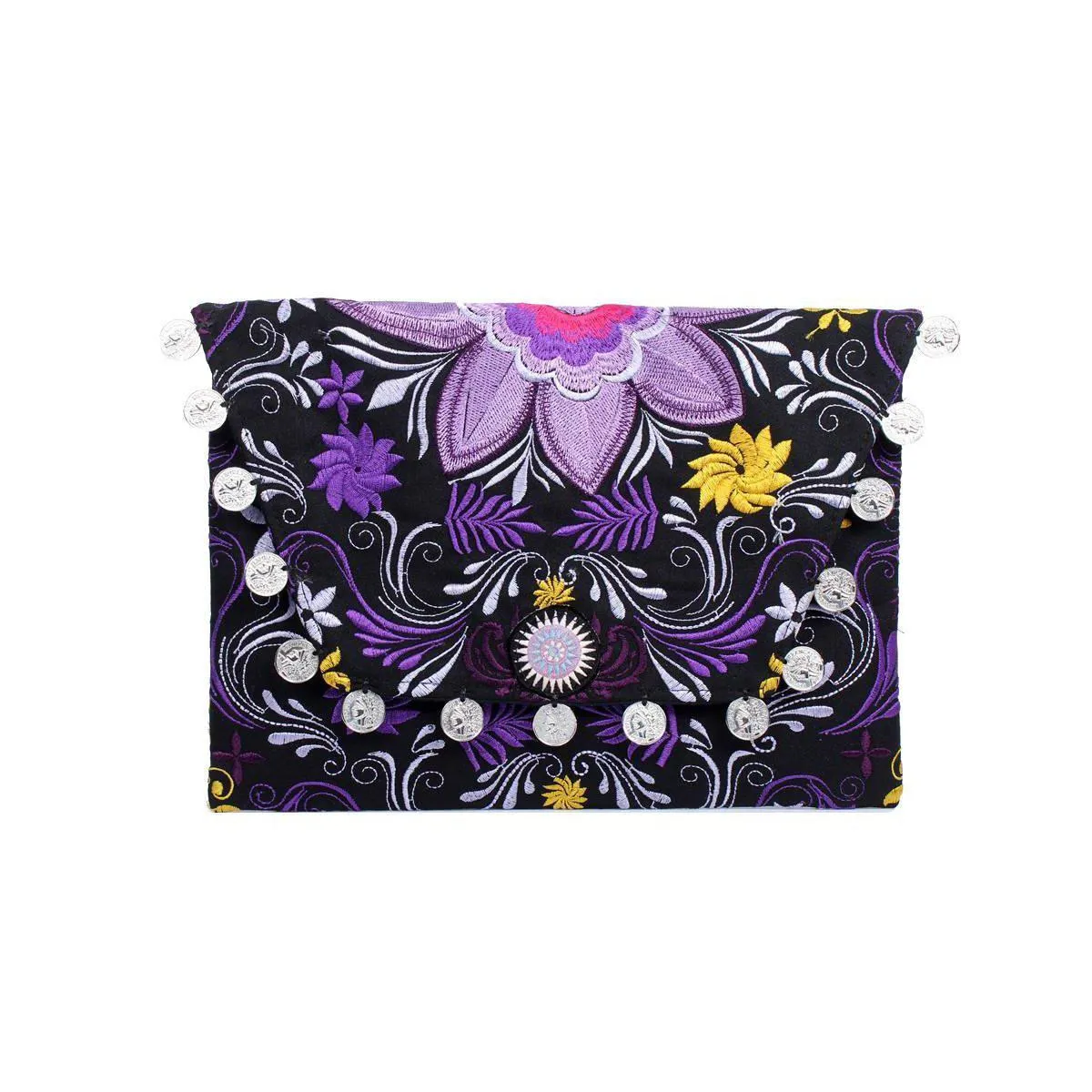 Hmong Embroidered Carnival Coin Clutch | iPad Bag - Thailand