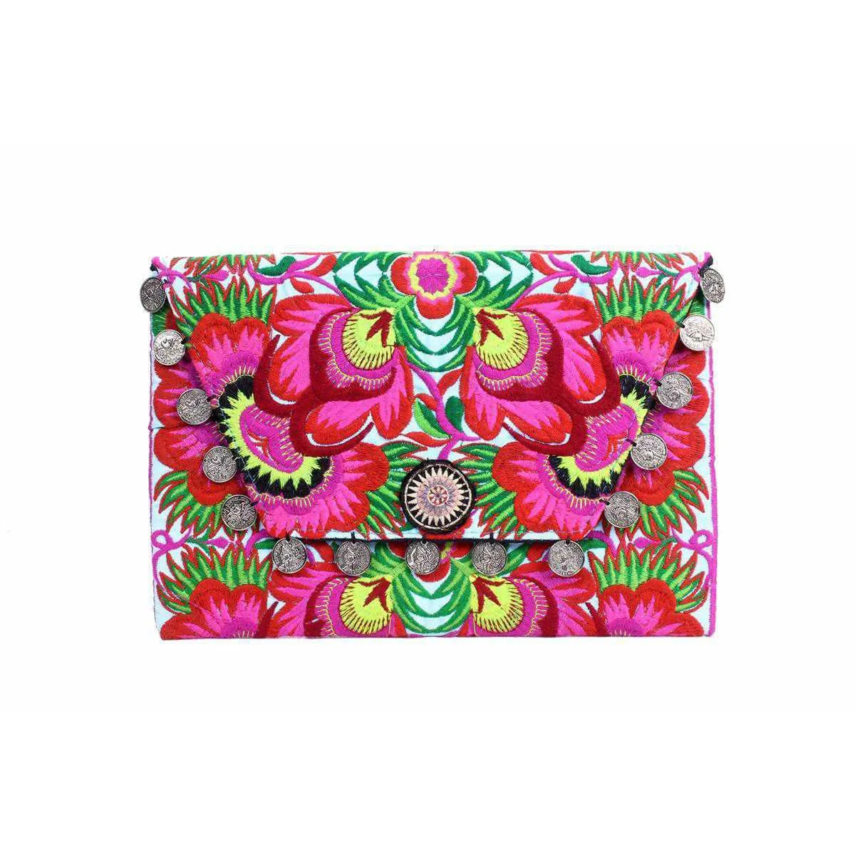 Hmong Embroidered Carnival Coin Clutch | iPad Bag - Thailand