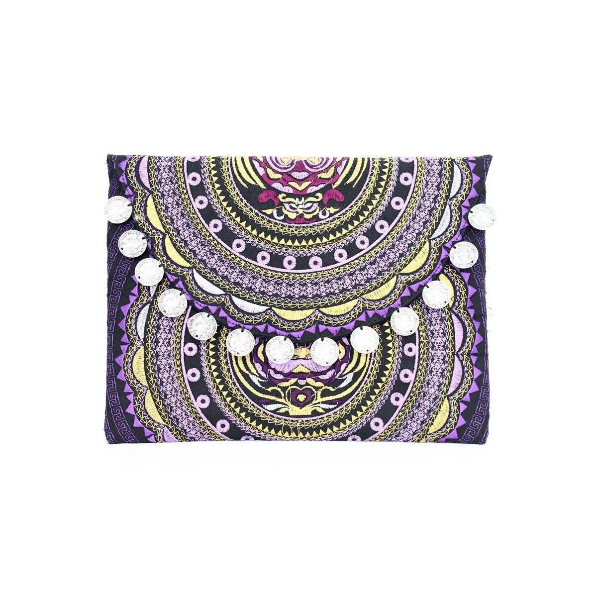 Hmong Embroidered Carnival Coin Clutch | iPad Bag - Thailand