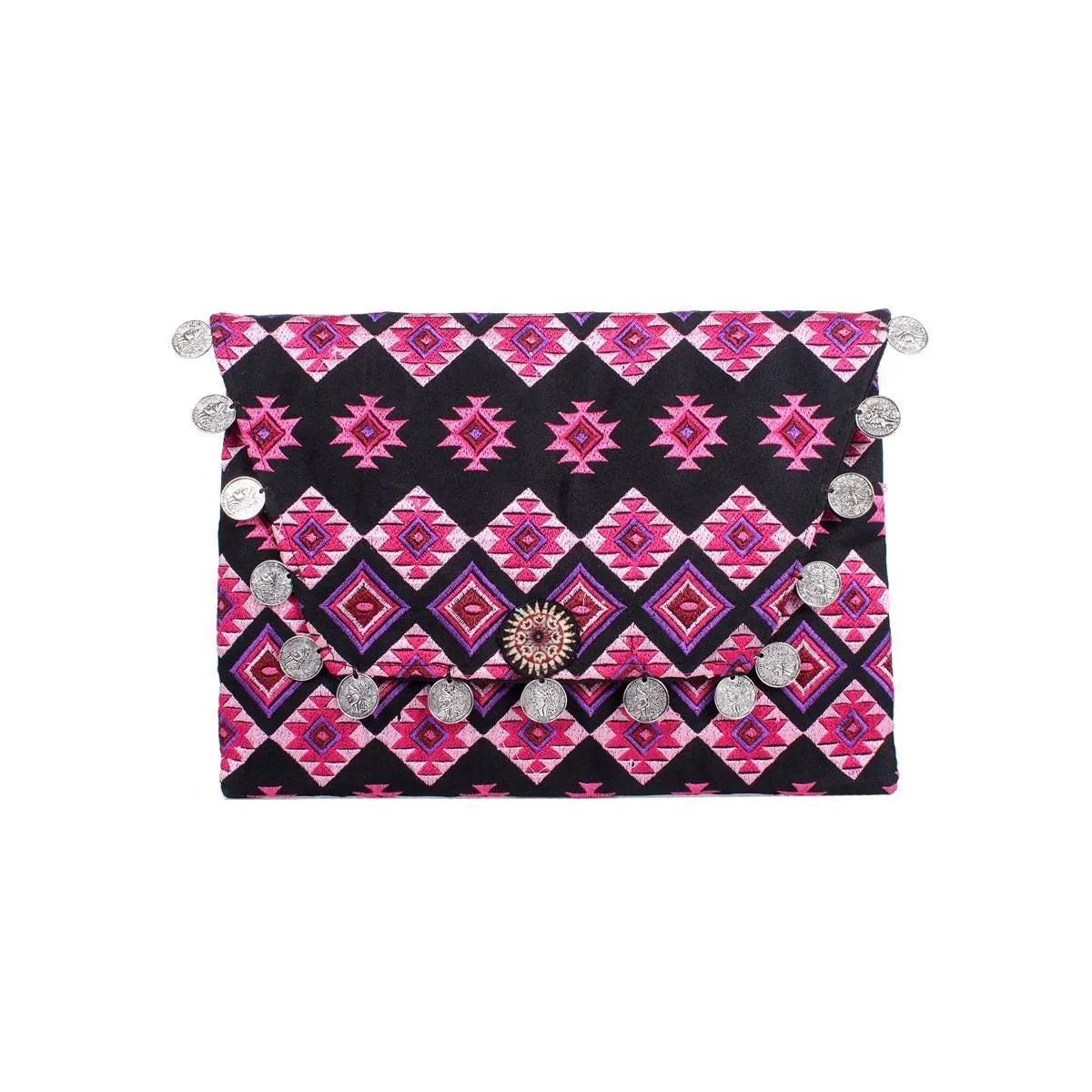 Hmong Embroidered Carnival Coin Clutch | iPad Bag - Thailand