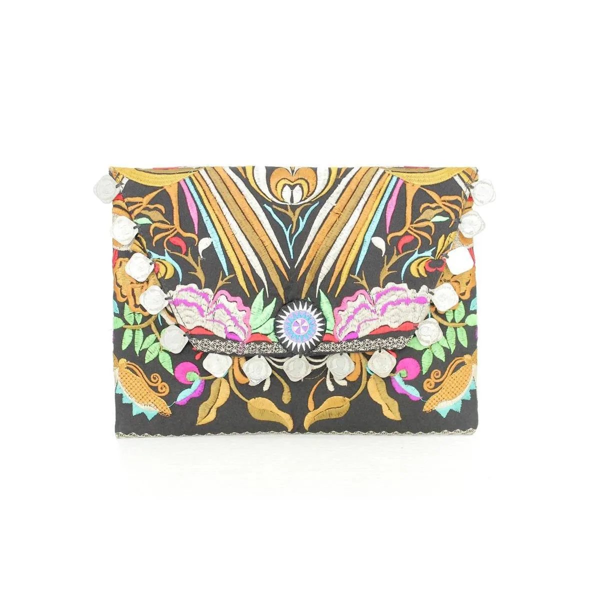 Hmong Embroidered Carnival Coin Clutch | iPad Bag - Thailand