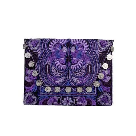 Hmong Embroidered Carnival Coin Clutch | iPad Bag - Thailand