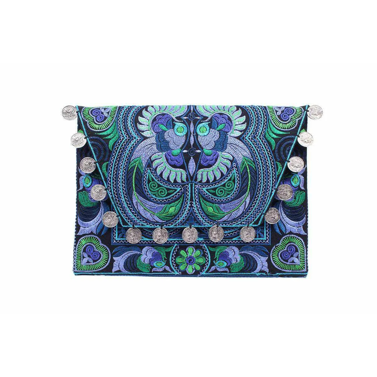 Hmong Embroidered Carnival Coin Clutch | iPad Bag - Thailand