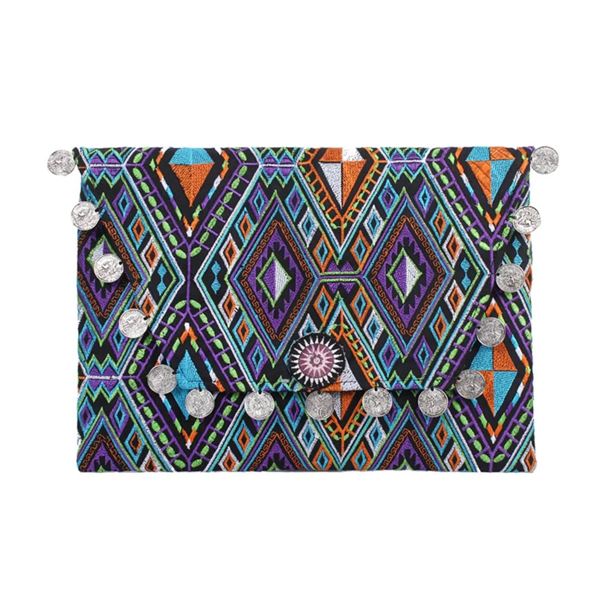 Hmong Embroidered Carnival Coin Clutch | iPad Bag - Thailand