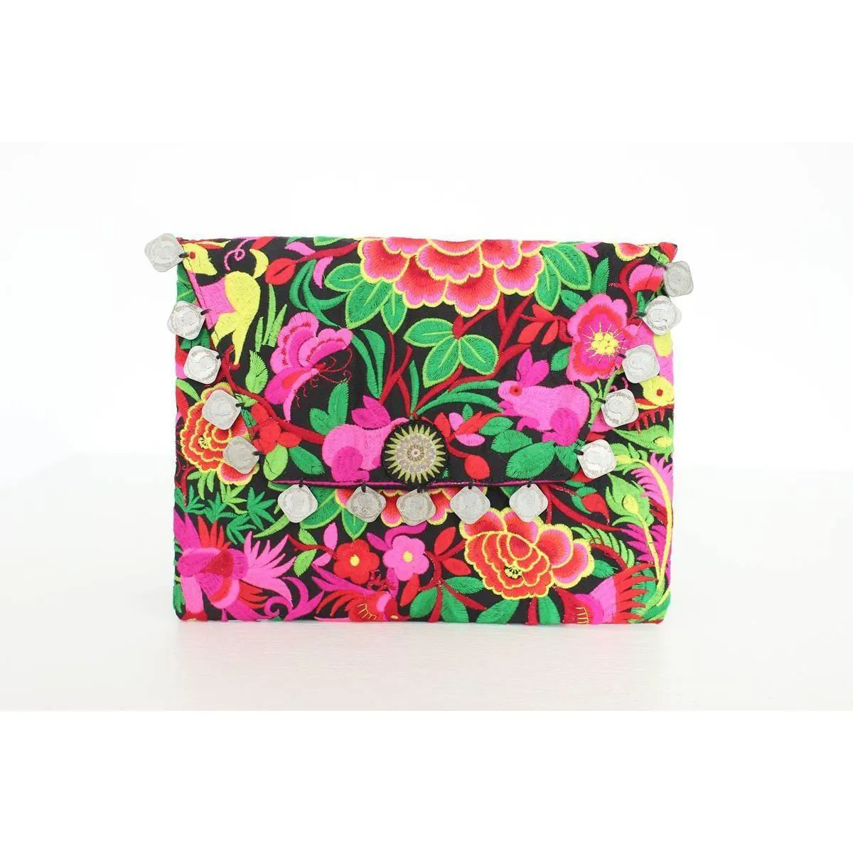 Hmong Embroidered Carnival Coin Clutch | iPad Bag - Thailand