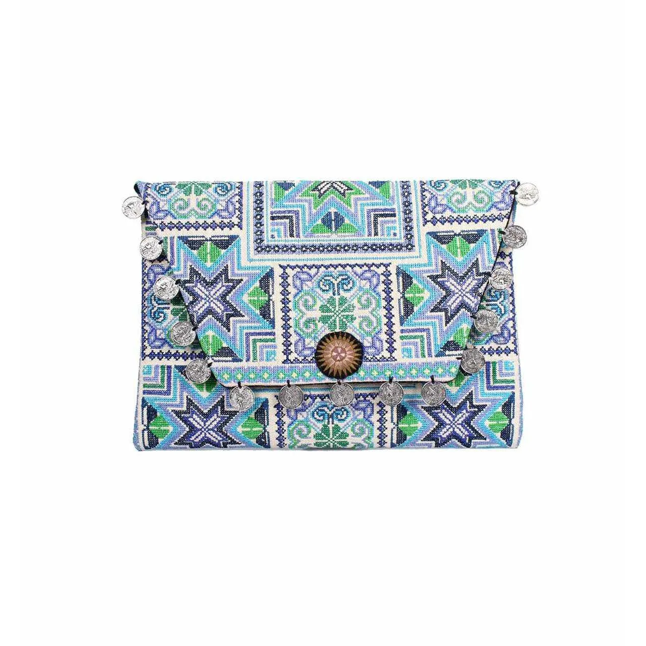 Hmong Embroidered Carnival Coin Clutch | iPad Bag - Thailand