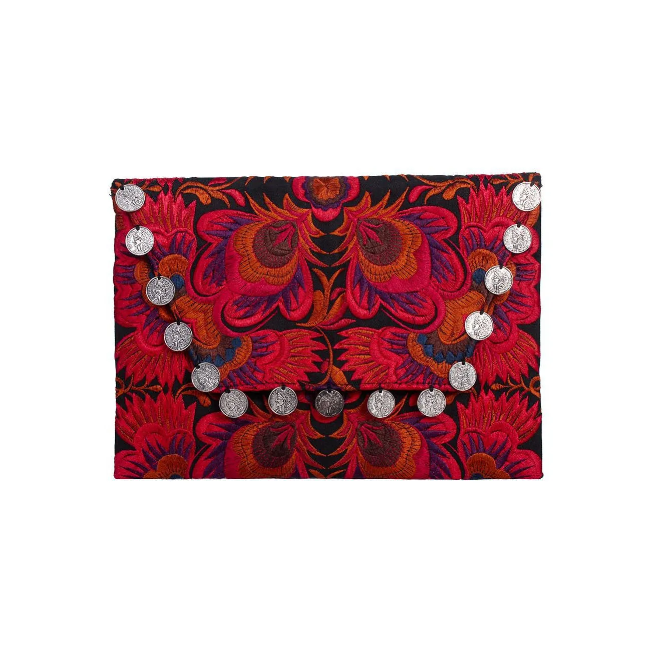 Hmong Embroidered Carnival Coin Clutch | iPad Bag - Thailand