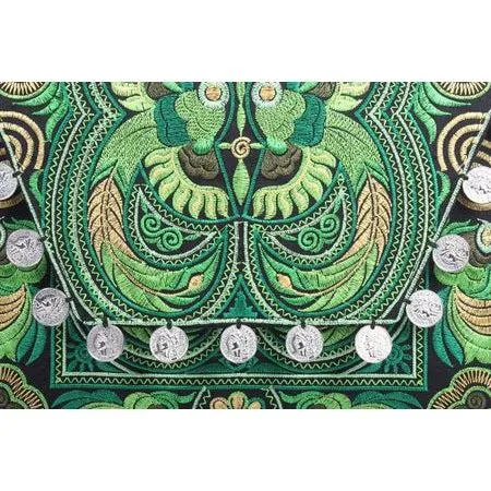 Hmong Embroidered Carnival Coin Clutch | iPad Bag - Thailand