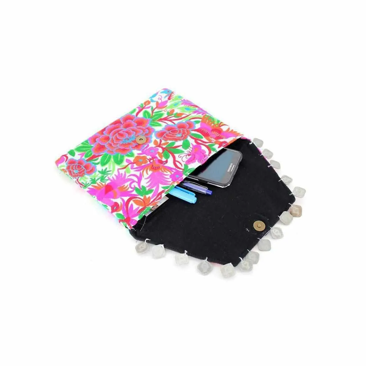 Hmong Embroidered Carnival Coin Clutch | iPad Bag - Thailand