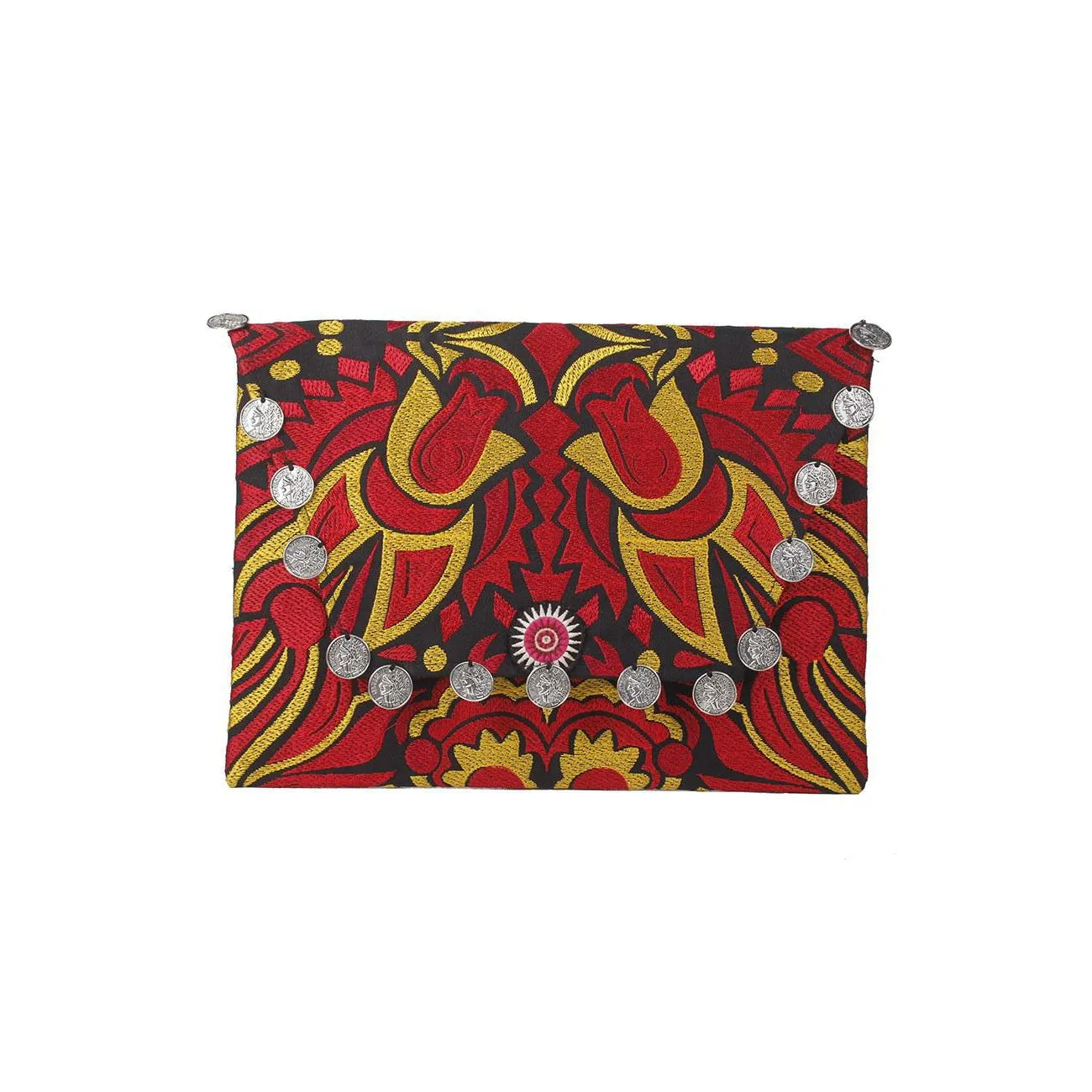 Hmong Embroidered Carnival Coin Clutch | iPad Bag - Thailand