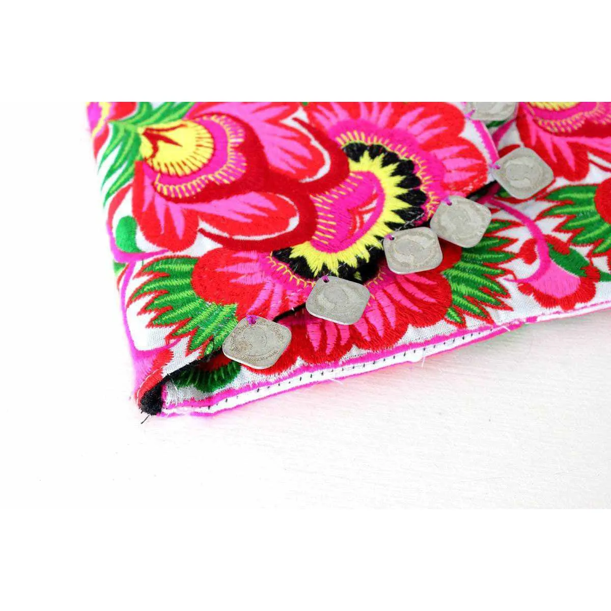 Hmong Embroidered Carnival Coin Clutch | iPad Bag - Thailand