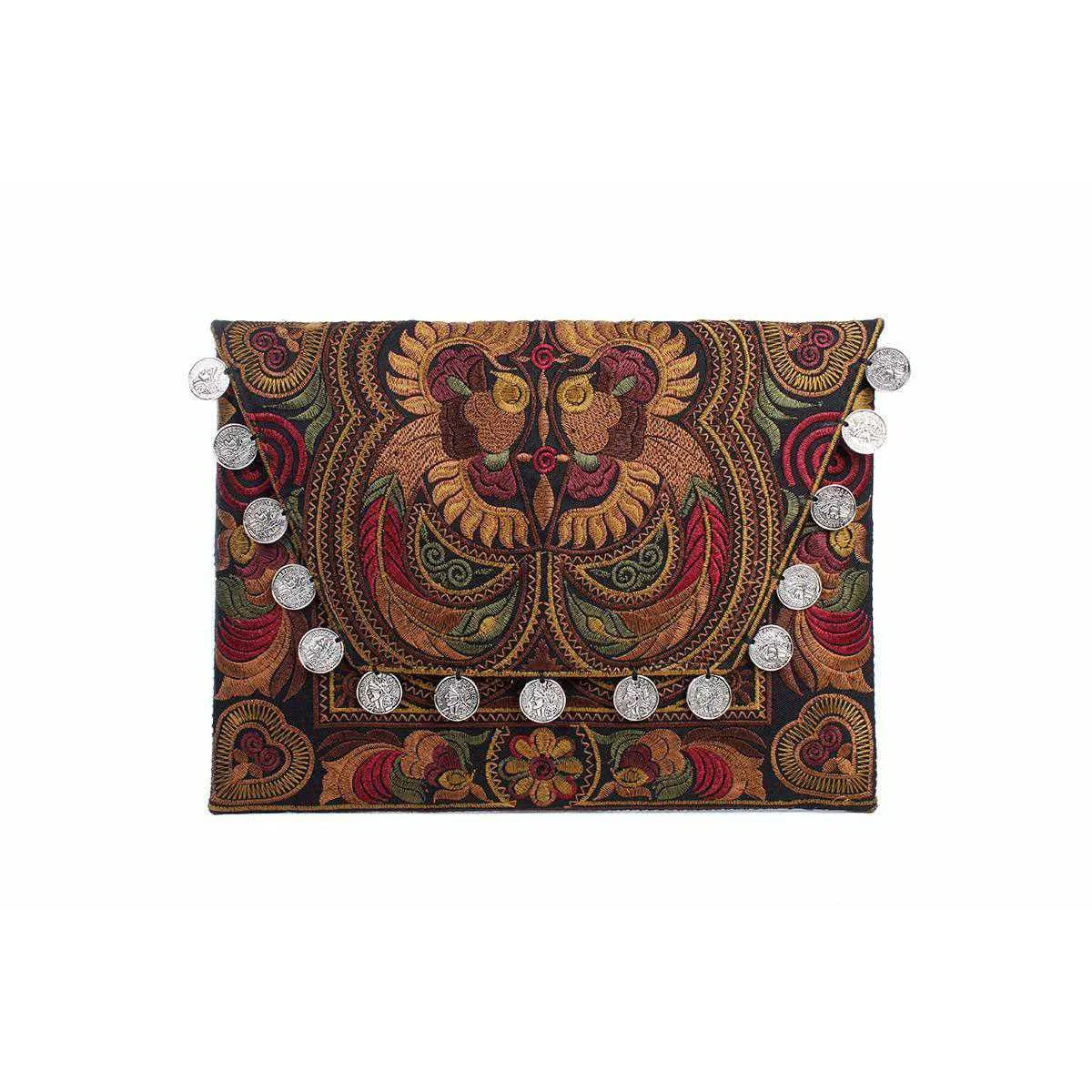 Hmong Embroidered Carnival Coin Clutch | iPad Bag - Thailand