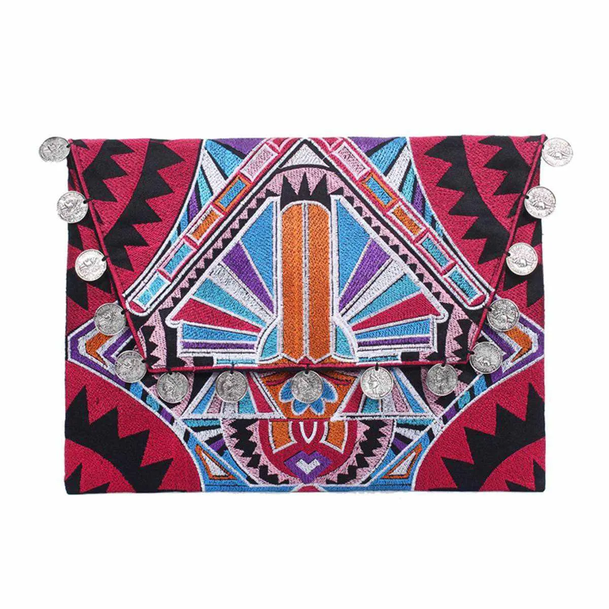 Hmong Embroidered Carnival Coin Clutch | iPad Bag - Thailand