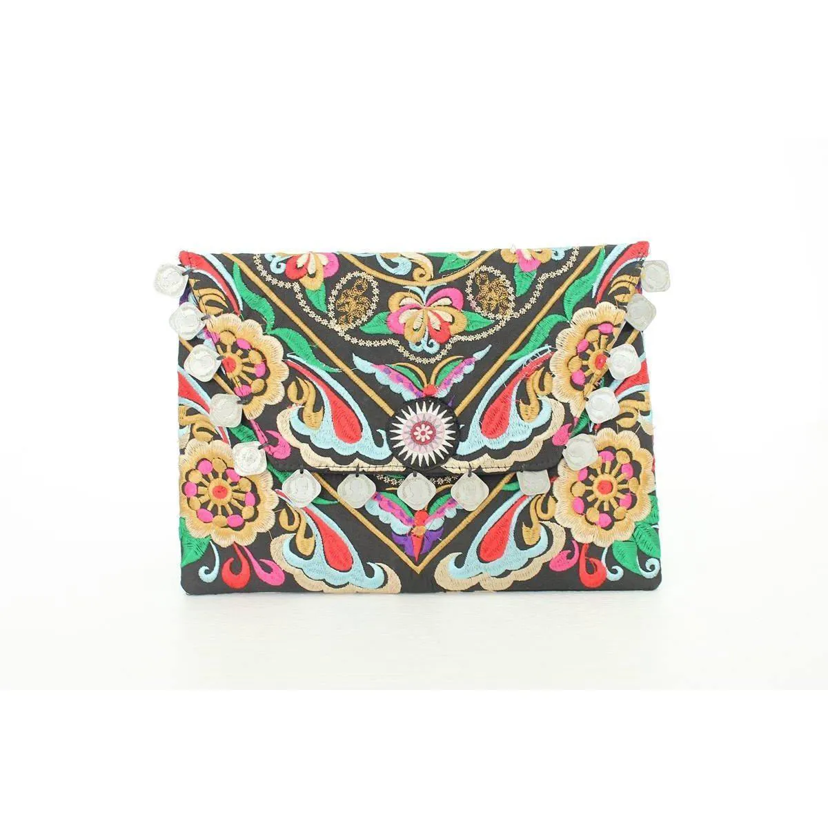 Hmong Embroidered Carnival Coin Clutch | iPad Bag - Thailand