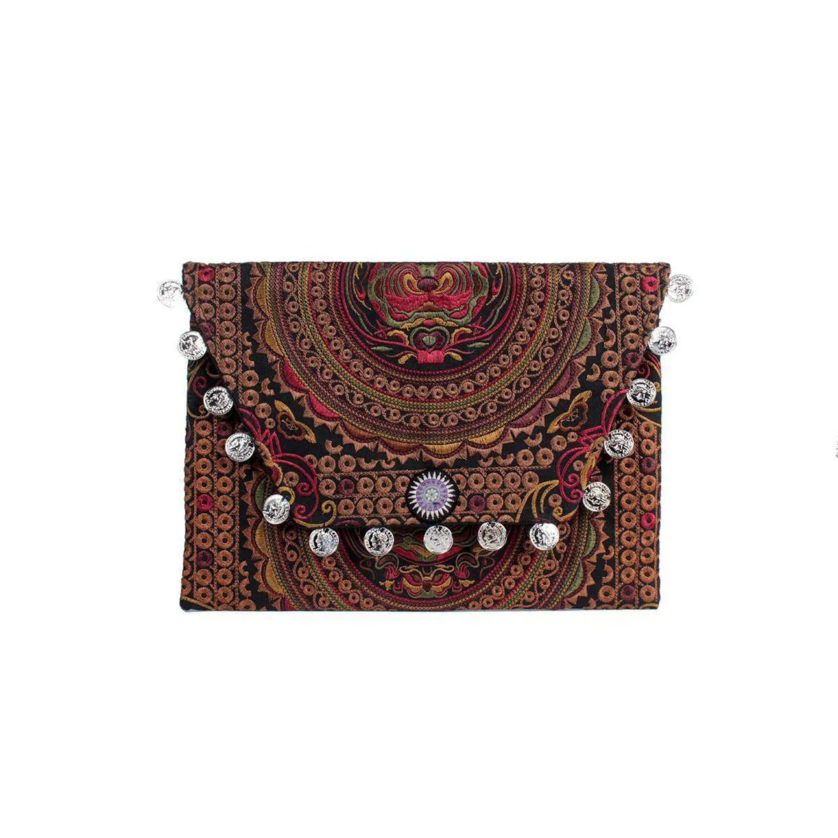 Hmong Embroidered Carnival Coin Clutch | iPad Bag - Thailand