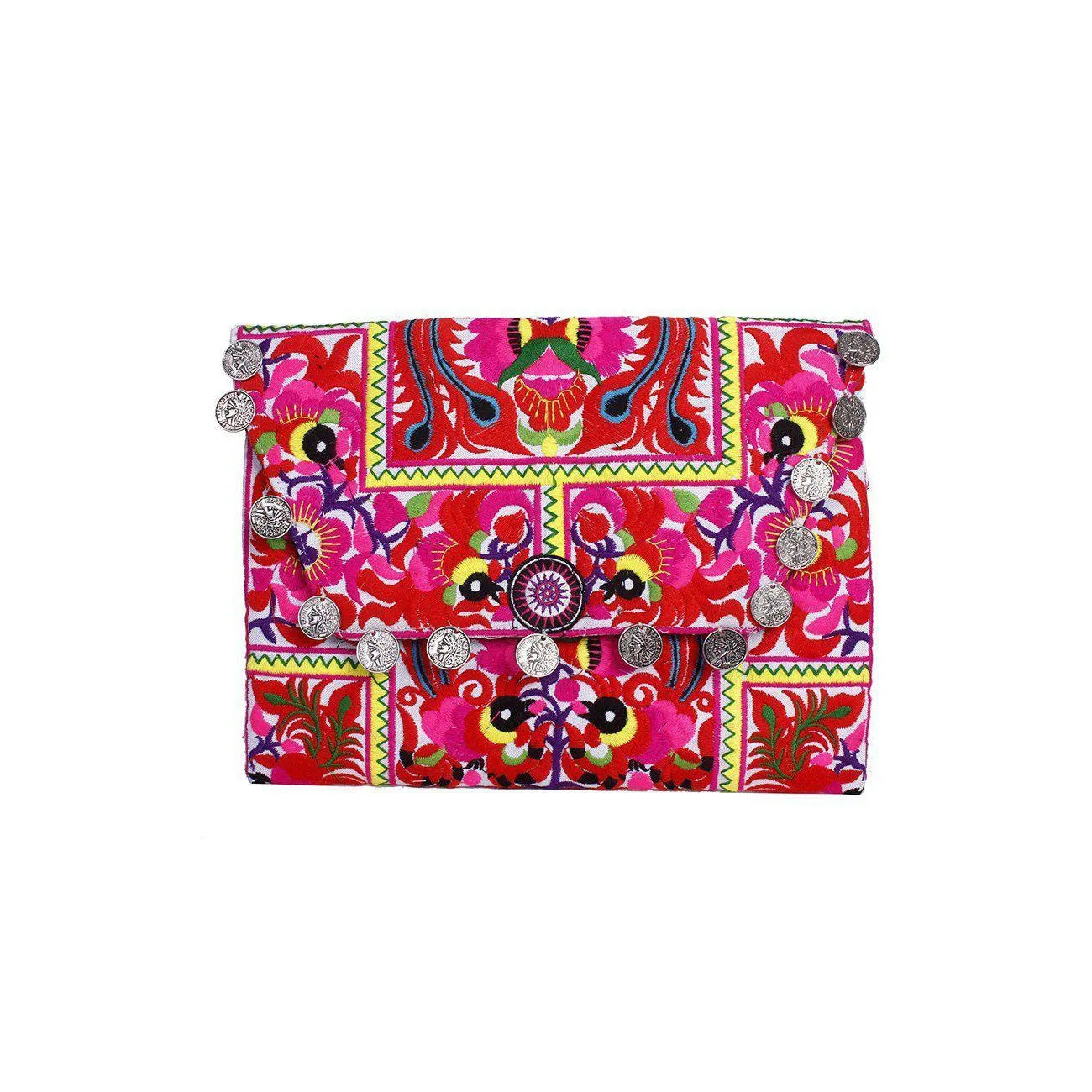 Hmong Embroidered Carnival Coin Clutch | iPad Bag - Thailand