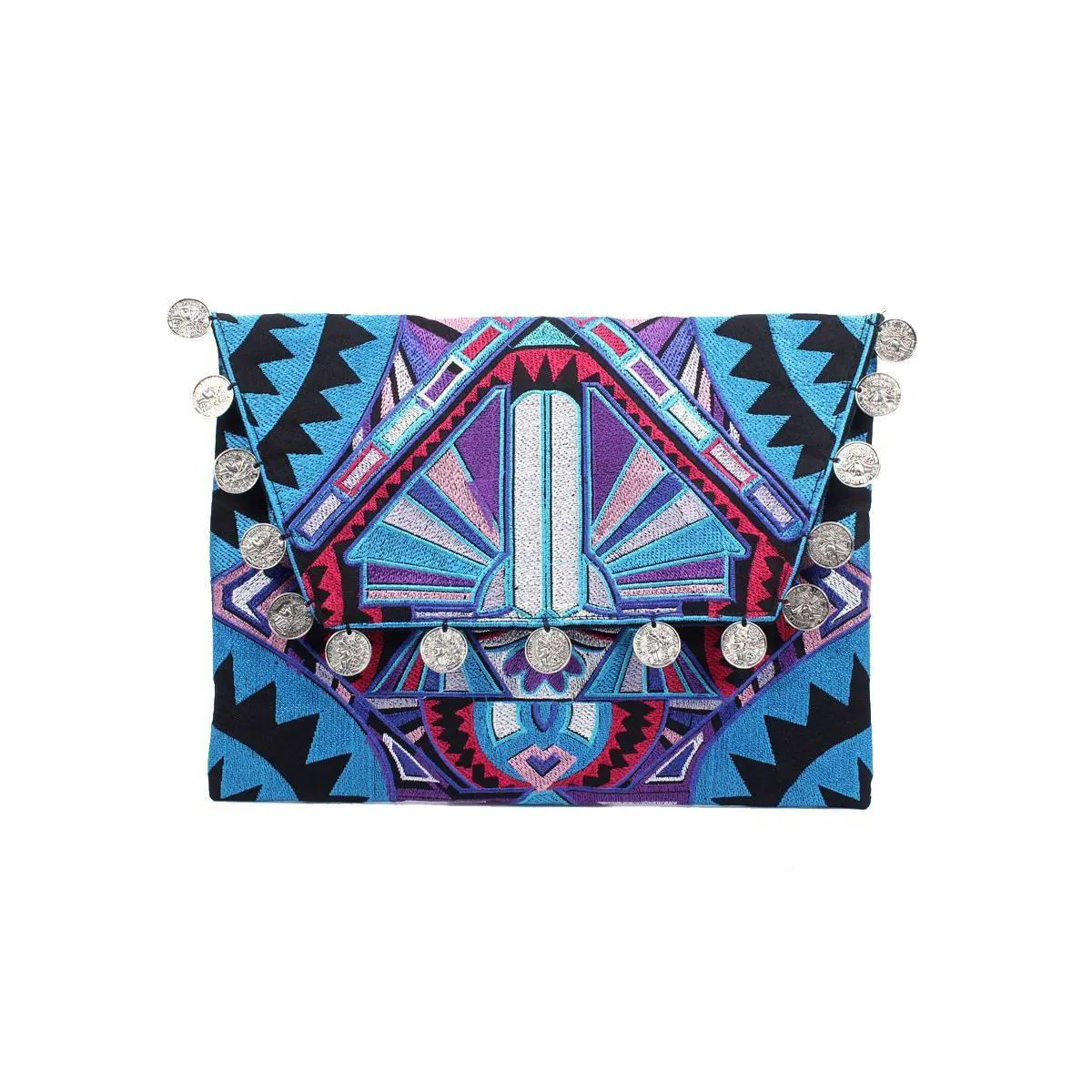 Hmong Embroidered Carnival Coin Clutch | iPad Bag - Thailand