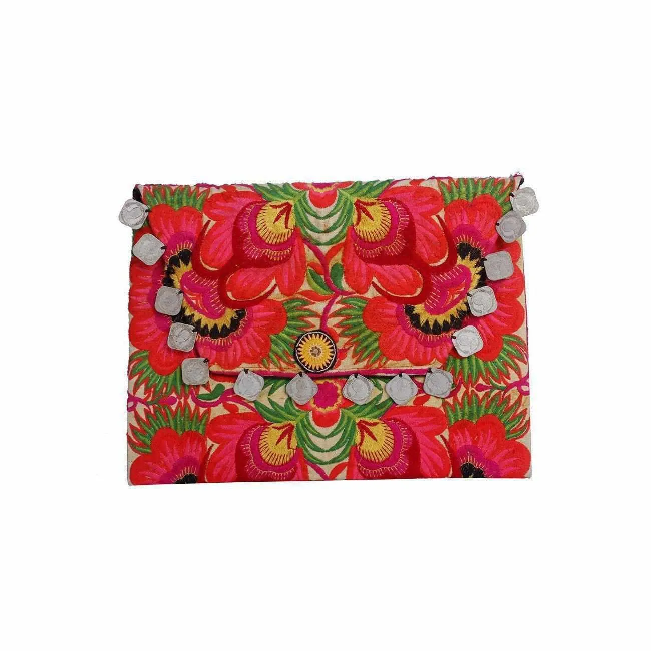 Hmong Embroidered Carnival Coin Clutch | iPad Bag - Thailand