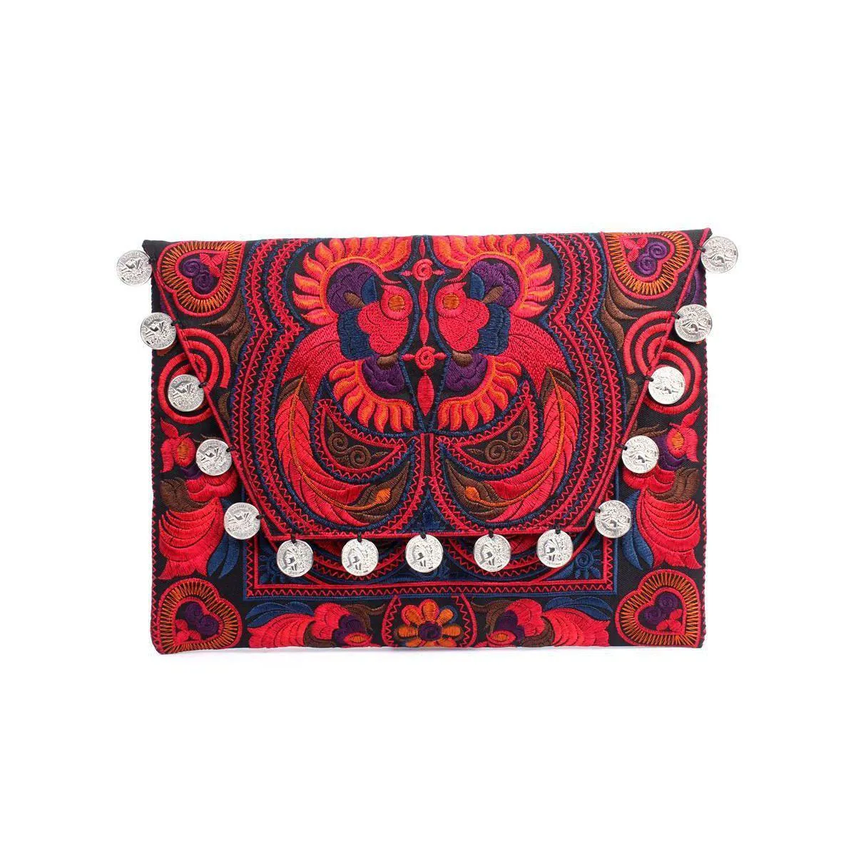 Hmong Embroidered Carnival Coin Clutch | iPad Bag - Thailand