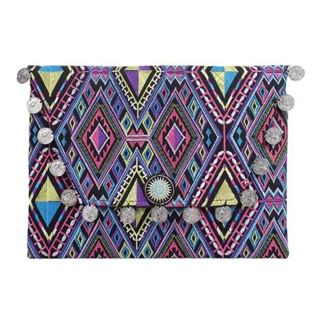 Hmong Embroidered Carnival Coin Clutch | iPad Bag - Thailand