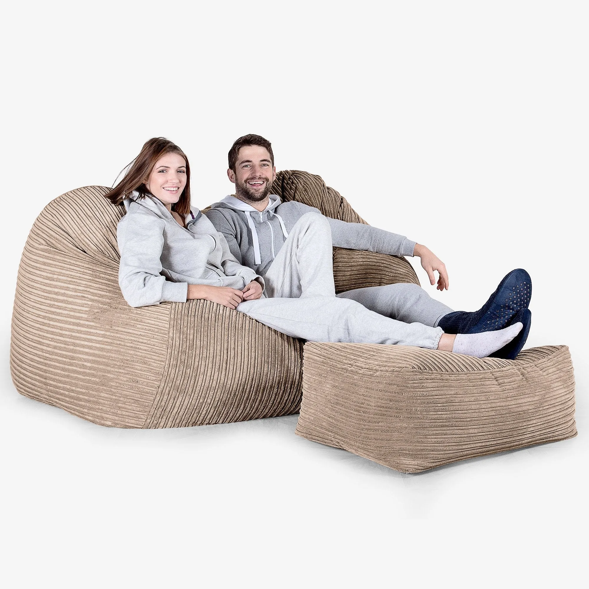 Huge Bean Bag Sofa - Cord Sand