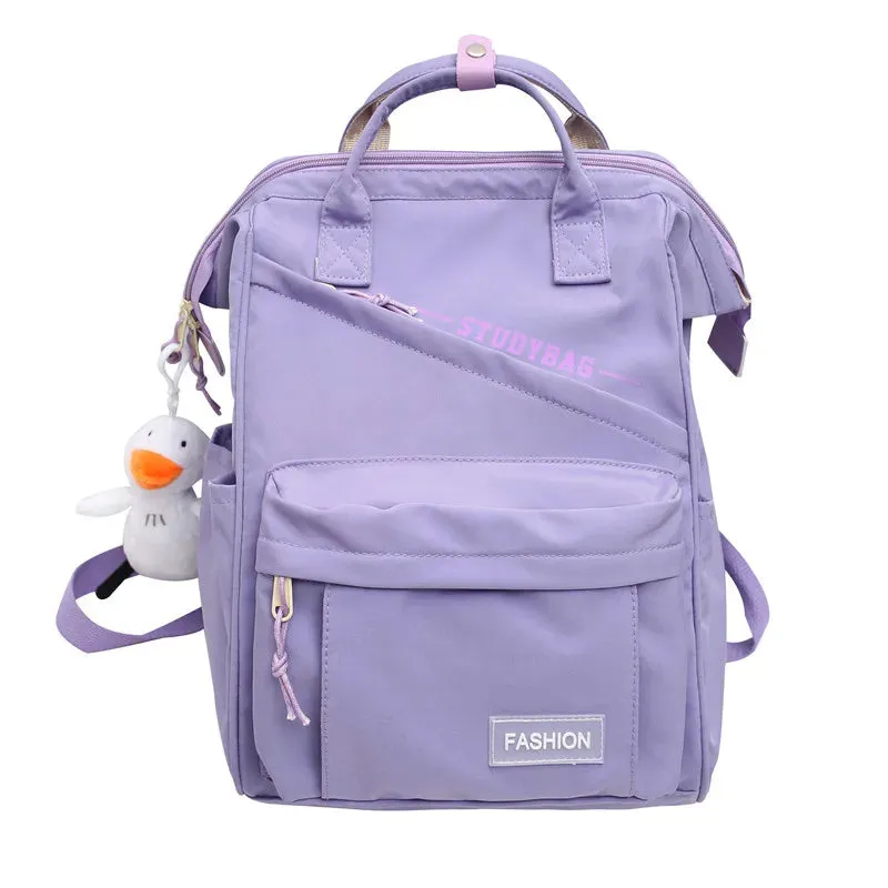 Lady Purple Waterproof Kawaii Backpack Fashion Women Laptop Nylon Mommy Bag Girl Cute Travel Female Rucksack Trendy College Bags