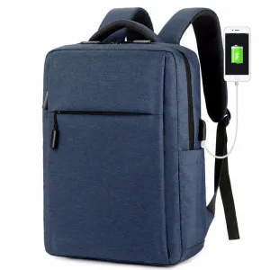 Lightweight BackPack With USB Charging Port- Blue