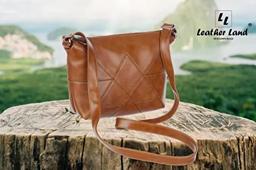 LL LEATHER LAND DESIGNER BAGS Unisex Adult Sling Bag - SLG_90 ( Tan)