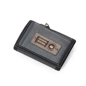 Men Casual Canvas Lightweight Short Wallet Card Holder