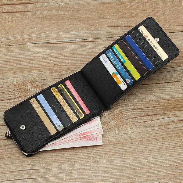 Men PU Leather Waterproof Durable Bifold Wallet 26 Card Slots Casual Business Card Pack