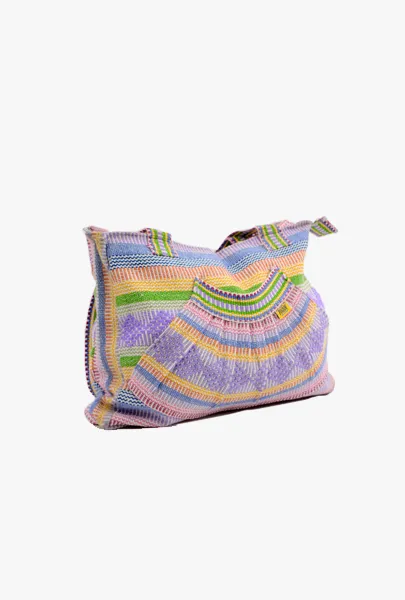 Mexican "Rainbow Destiny" Hippy Multicolor Handbag Pinzon Boho Woven Bag