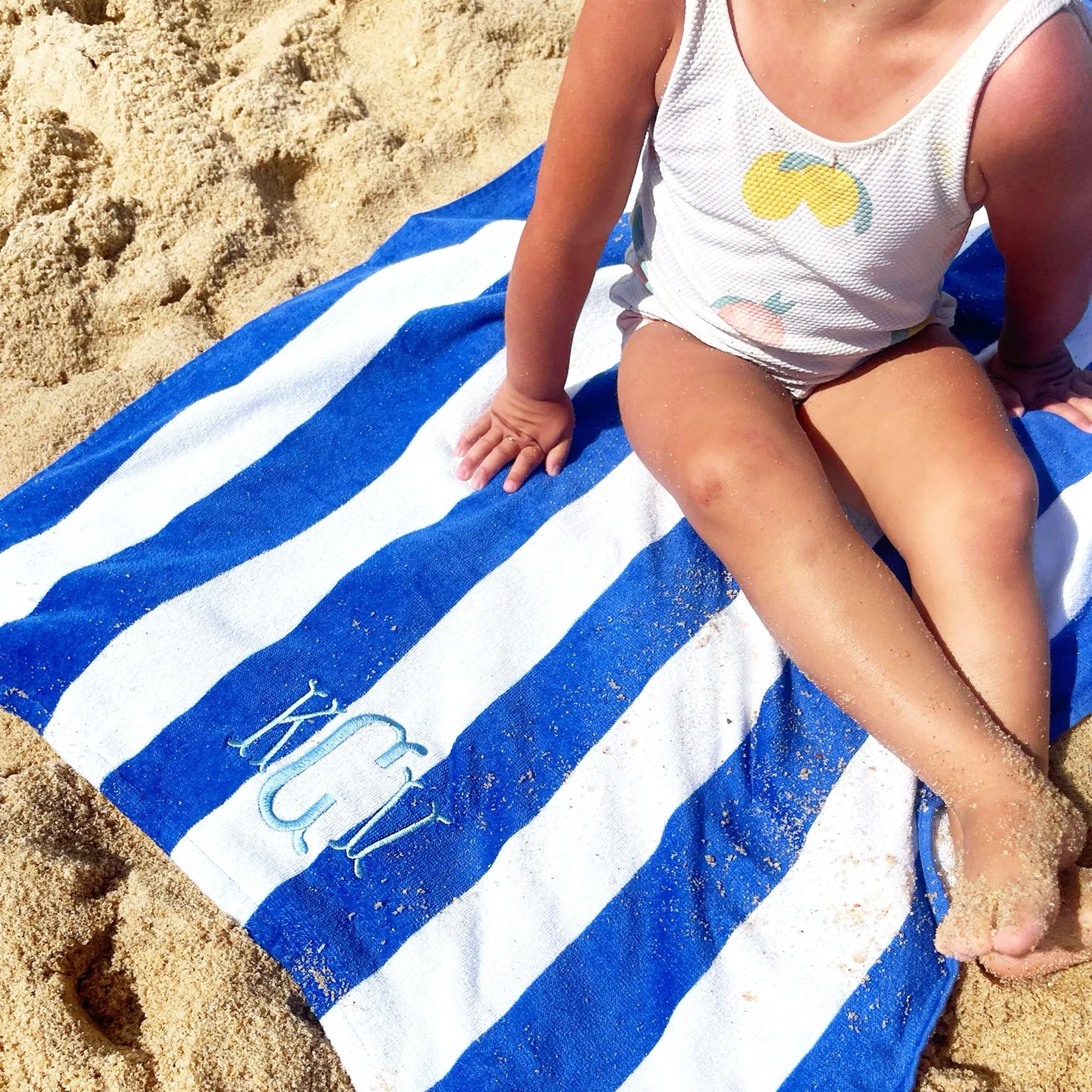 Monogrammed Lightweight Striped Beach Towel