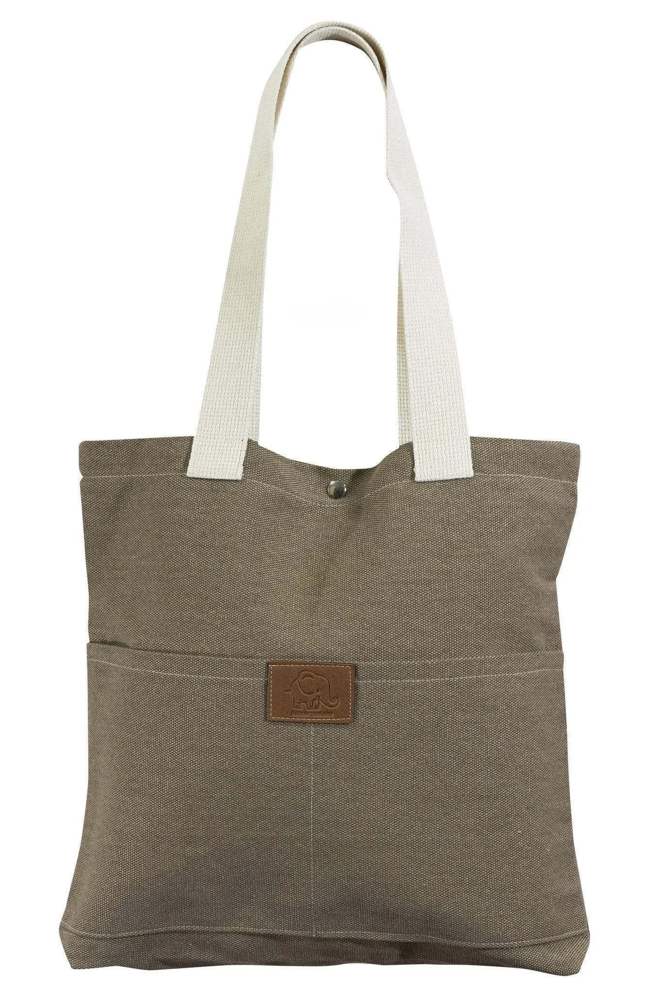 Mrs. Tote Shoulder bag Cotton Canvas Printed with Two front Pocket