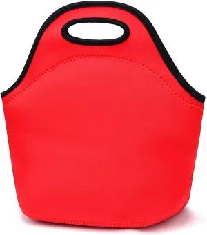 Neoprene Lunch Bags Insulated Lunch Tote Bags for Women Washable lunch container box for work picnic Lightweight Meal Prep Bags for Men Women (Red)