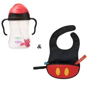 New B.box & Disney Mickey Set Sippy Cup & Travel Bib