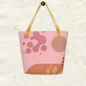 Pink All-Over Print Large Tote Bag