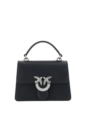 PINKO Elegant Black Calfskin Shoulder Handbag