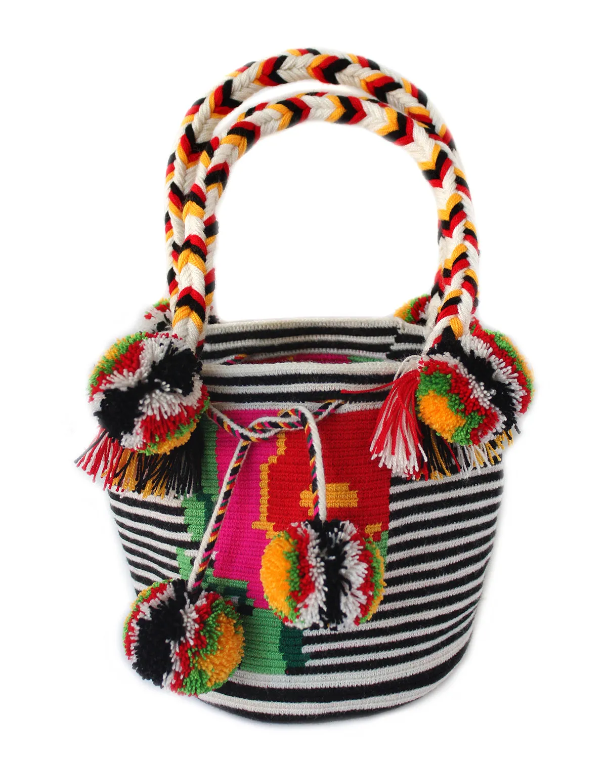 Pompom Bag - Black/White