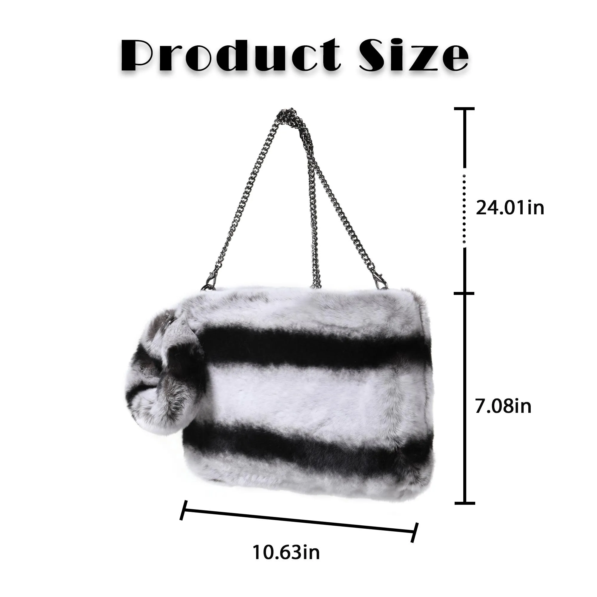 Purses for Women Rex Rabbit Fur Crossbody Bags Women's Fuzzy Shoulder Bag Fluffy Clutch Bag Christmas Gifts for Women