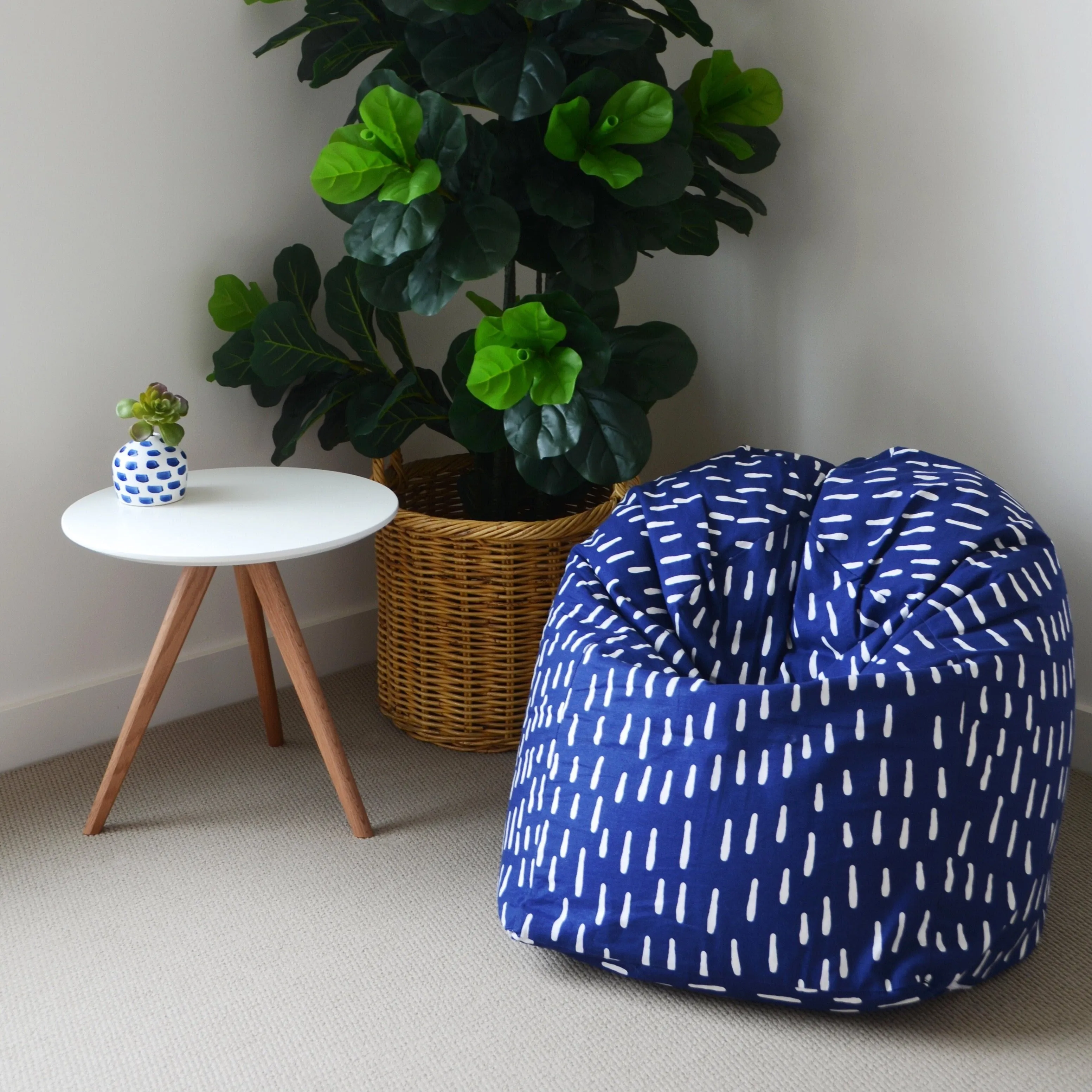 Raindrops Bean Bag - Indigo Blue