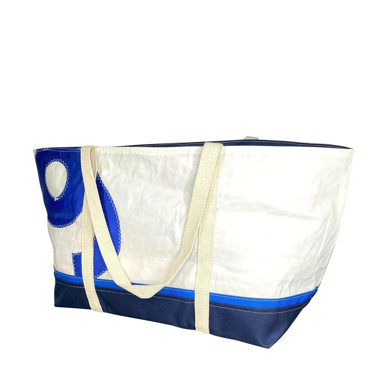 Recycled Sail Bag, Tote Bag Handmade from Sails, Blue & Navy Blue