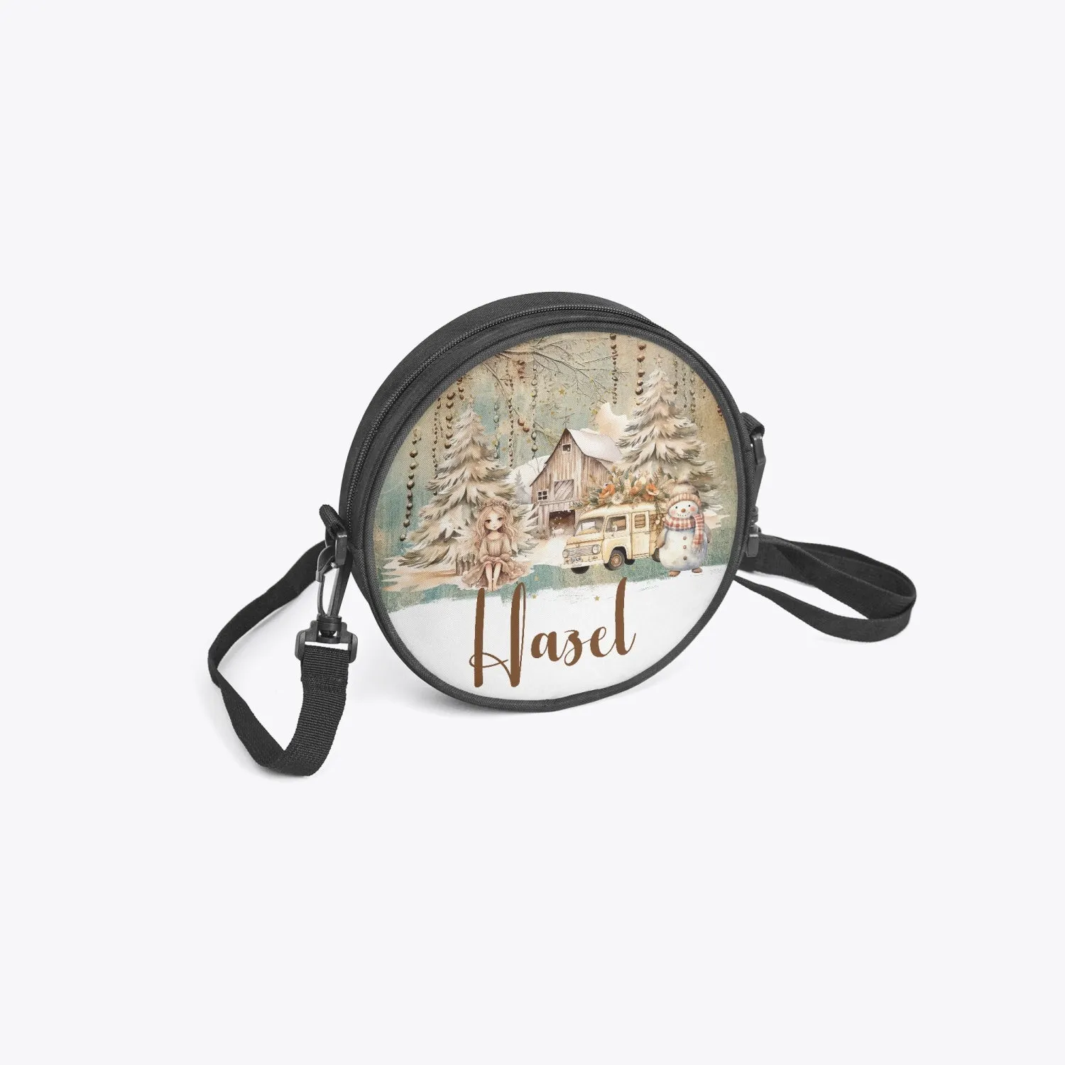 Round Satchel Bag, Boho Country Fairy, Personalised