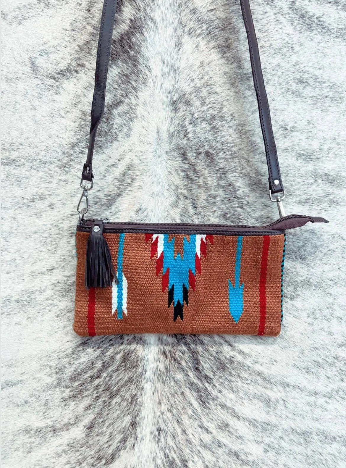 Saddle Cloth & Cowhide Crossbody