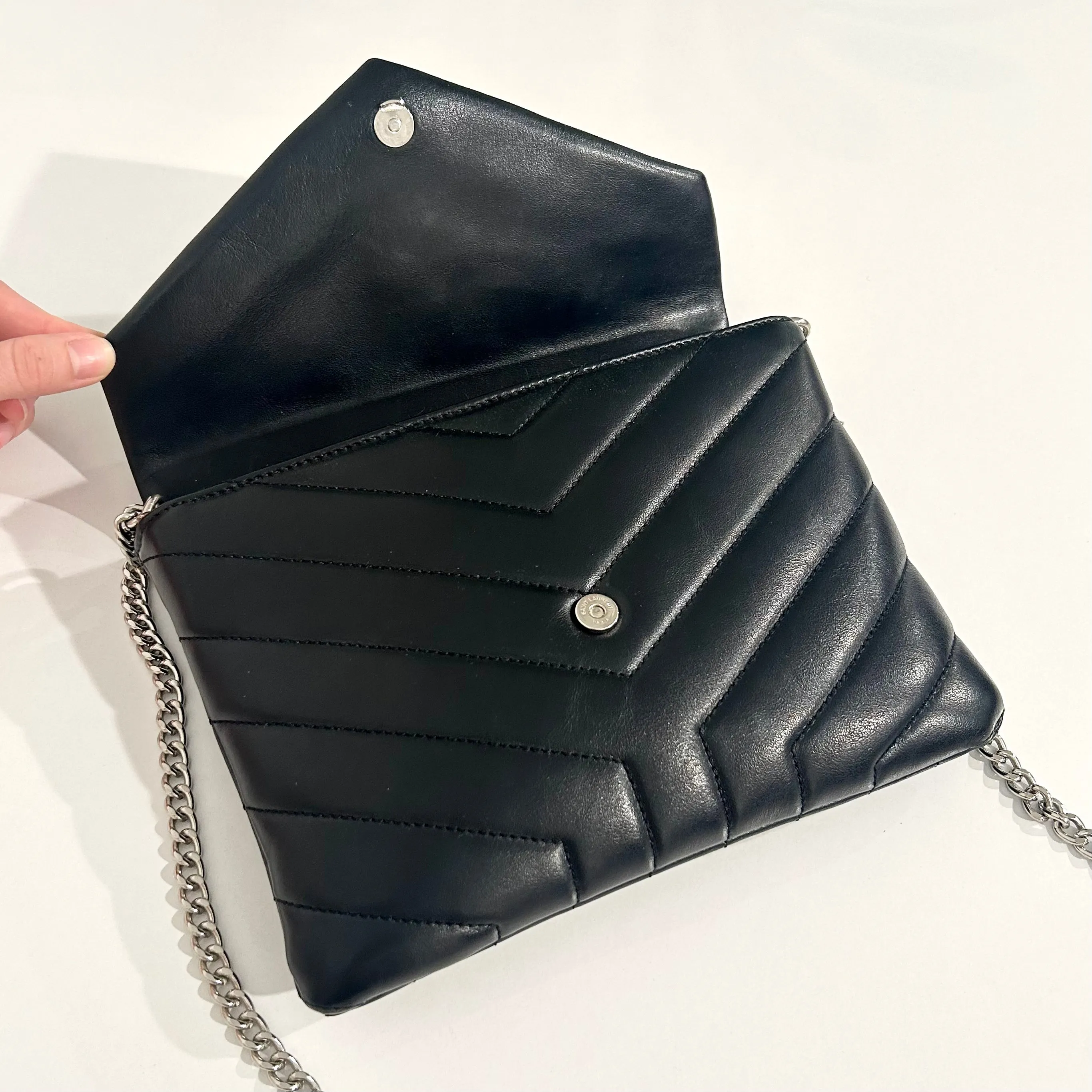 Saint Laurent Black LouLou Crossbody Bag