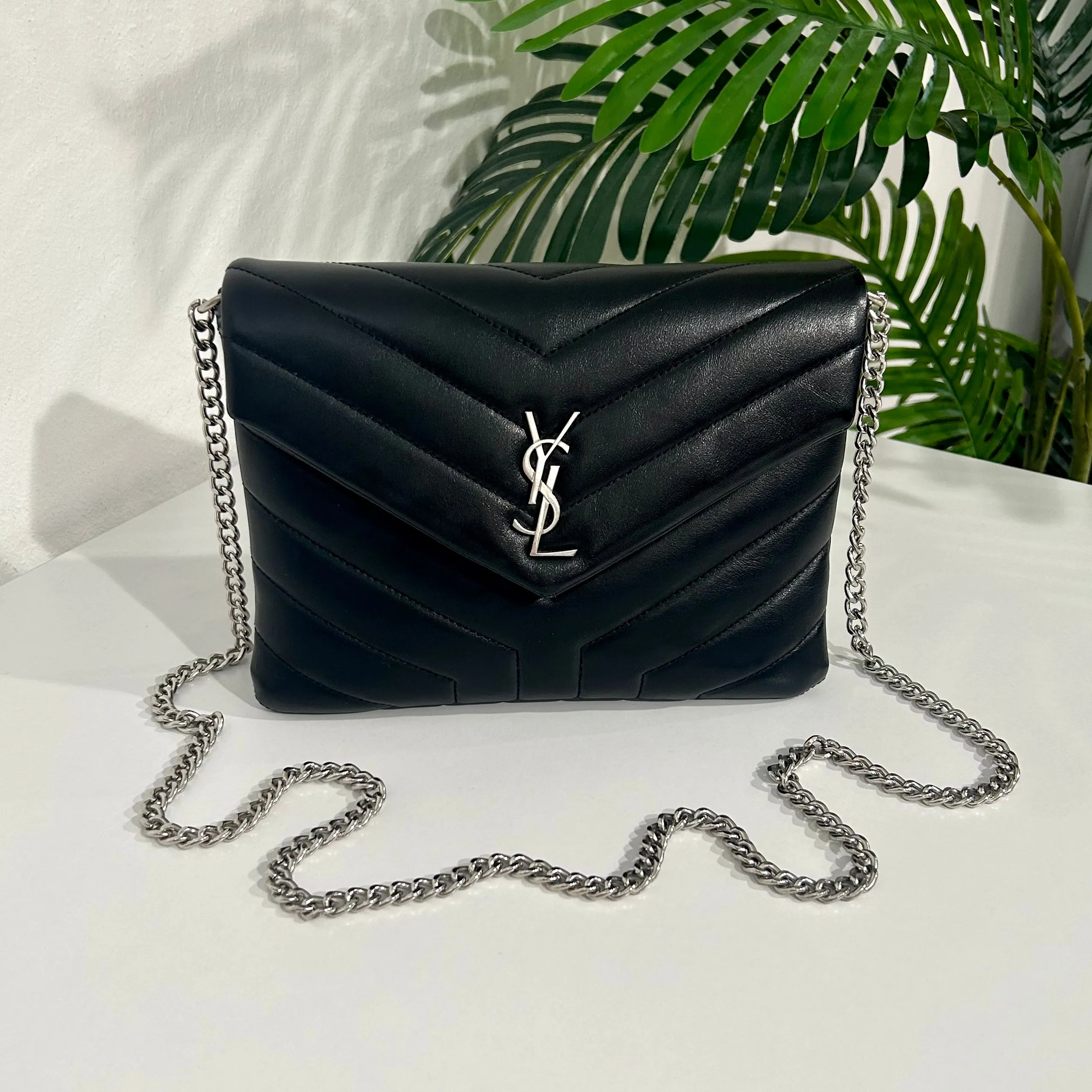 Saint Laurent Black LouLou Crossbody Bag