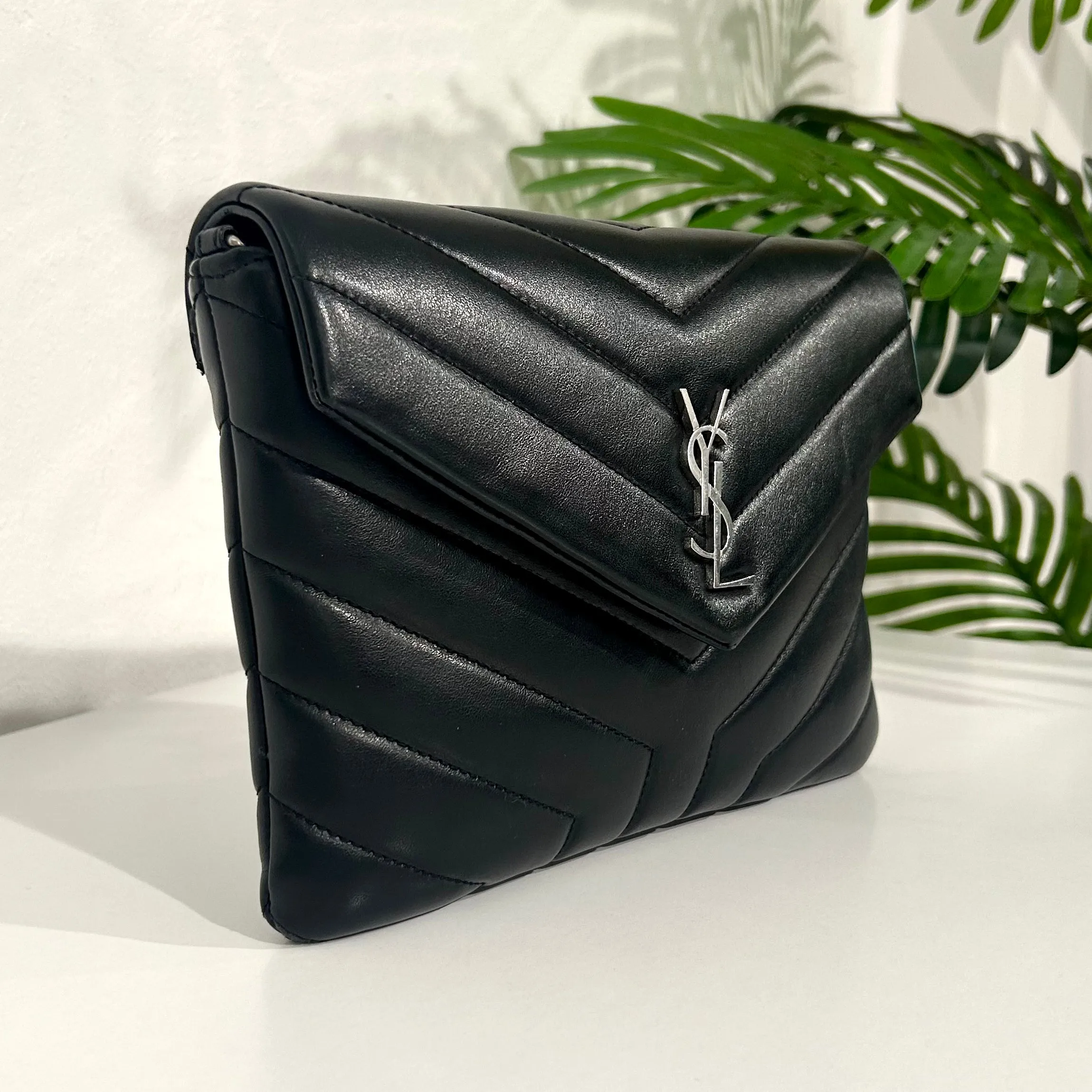 Saint Laurent Black LouLou Crossbody Bag